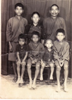 Ranamagar family wearing native Bhutanese dress
